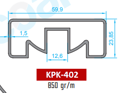 60x25 Üst Baza Küpeşte Profili